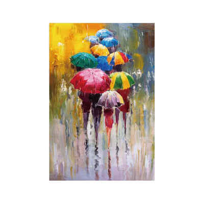 

People with Umbrella Wall Pictures Watercolor Canvas Art Printed Oil Drawing Posters Frameless Home Office Decor