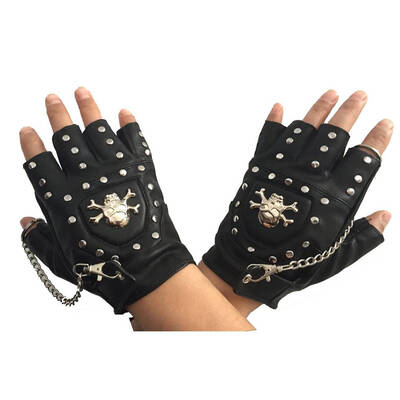 

Men Women Girl PU Leather Breathable Half Gloves Mittens Hip-hop Style Unisex Short Gloves