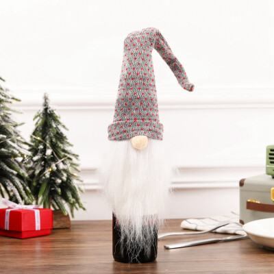 

Tailored Adorable Wine Bottle Cover Artificial Beard Christmas Decor Xmas Santa Claus Set