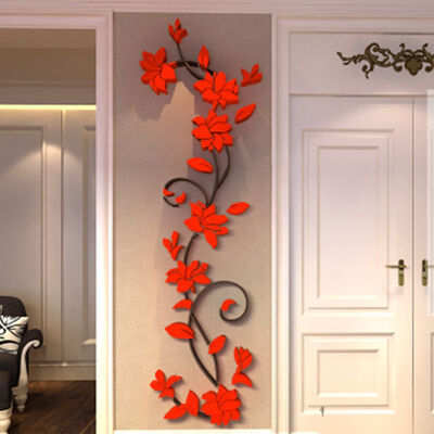 

Wall Stickers 3D Romantic Rose Flower Wall Sticker Removable Decal Room Vinyl For Home Bedroom Decoration