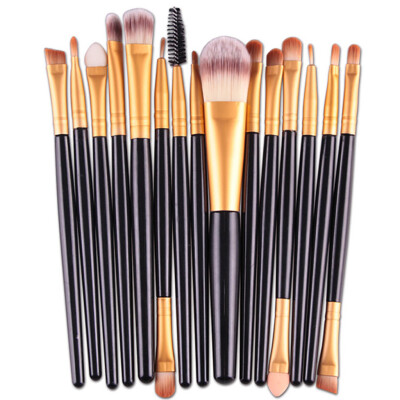 

Gobestart 15 pcsSets Eye Shadow Foundation Eyebrow Lip Brush Makeup Brushes Tool BK