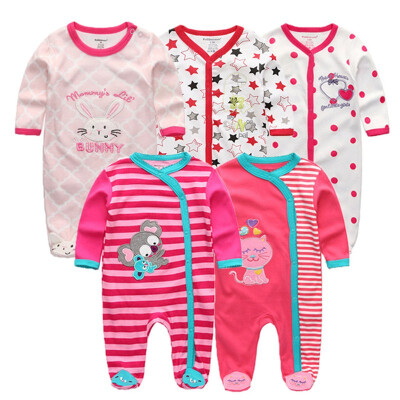 

Kiddiezoom 5PCS Baby Rompers Long Sleeve Baby Girls Clothes Clothing Sets Bodysuits Baby Boys Clothes Outwear Newborn Babywear