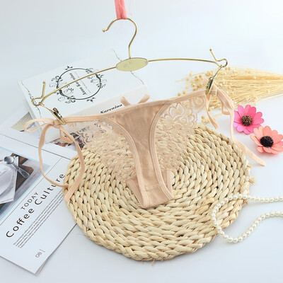 

Sexy Lingerie Womens Cotton Panties Lace-up Thongs Panties Sexy Lace Cutout G-String Lingerie Panties Underwear