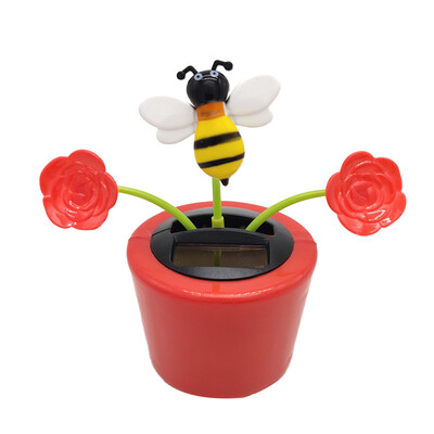

Cartoon Bee Flowers Solar Energy Swing Doll Car Ornaments Vehicle Decorations Holiday Birthday Gift