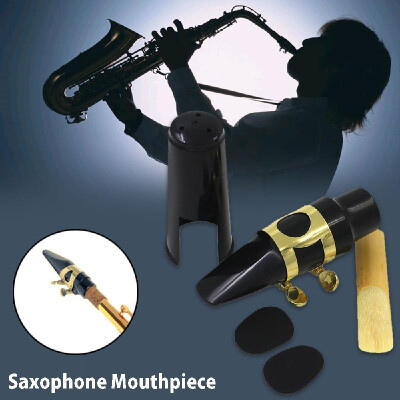 

Alto Sax Saxophone Mouthpiece Plastic with Cap Metal Buckle Reed Mouthpiece Patches Pads Cushions