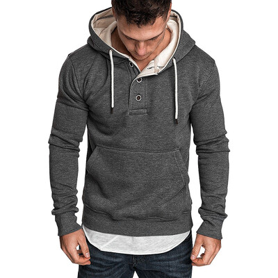 

Toponeto Mens Autumn Spring Solid Color Long Sleeve Hoodies Sweatershirt Tops Shirt