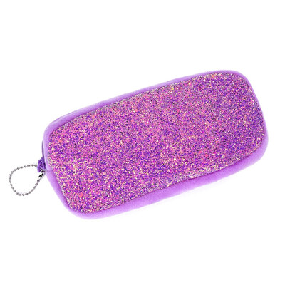 

Plush Sequins Purse Solid Color Cosmetic Storage Bag Travel Cosmetic Bag Useful