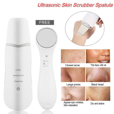 

2020 USB Rechargeable Blackhead Cleaner Ultrasonic Photon Skin Scrubber Facial Peeling Skin Scrubber Spatula