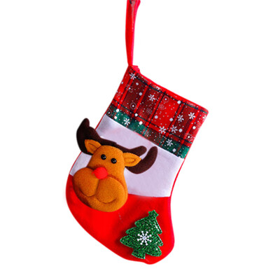 

Christmas Stocking Snowflake Santa Claus Elk Snowman Christmas Candy Stocking Lovely Gift Bag For Children