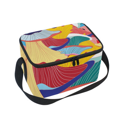 

ALAZA Insulated Lunch Box Colorful Scallop Lunch Bag for Men Women Portable Tote Bag Cooler Bag