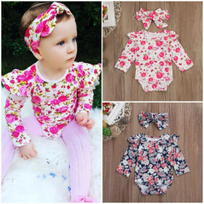 

Newborn Kids Baby Girl Floral Clothes Jumpsuit Romper Bodysuit Sunsuit Outfits Y