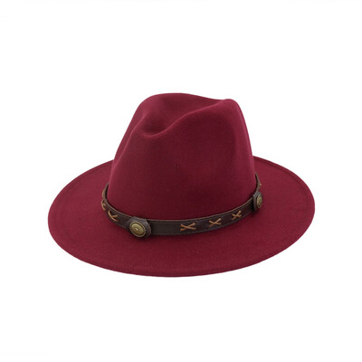 

New Unisex Women Men Western Cowboy Hats Travel Woolen Fedoras Hats Trilby Jazz Hats