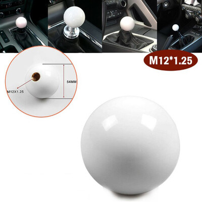 

Car White Thread Insert Shift Lever Knob Ball For SubaruToyotaFord Accessory