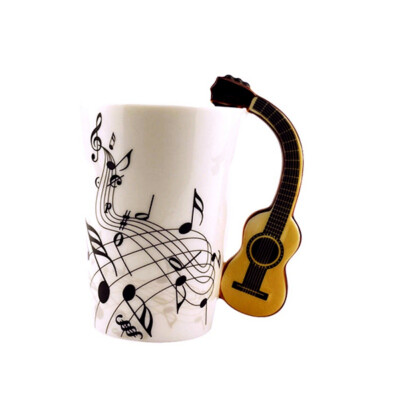 

Mugs Creative Guitar Shape Coffee Mug Personality Notes Porcelain Cup Colorful Package Home Office Essential Mugs