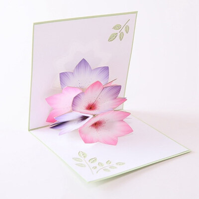 

Handmade Flower 3D Pop Up Greeting Card Wedding Birthday Decor Holiday Gift