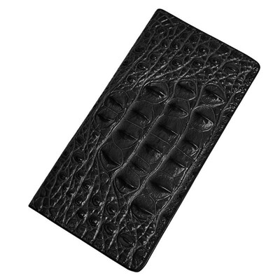 

Unisex Crocodiles Embossed Multi Slots Faux Leather Long Wallet Clutch Purse
