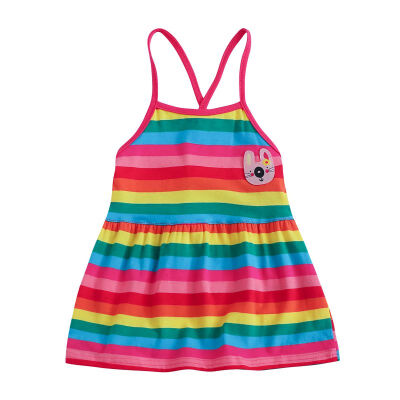 

Summer Baby Girl Dress Children Toddler Girl Princess Sleeveless Chiffon Rainbow Sling Dresses Vestido for 0-18M