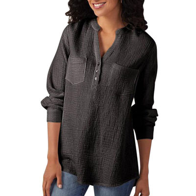 

Plus Size 3XL Women Blouse Office Lady Solid Color Autumn Concise Stylish Casual Shirt Wild Long Sleeve Pocket Blouse