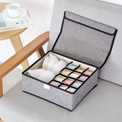 

Bunana simple cotton underwear storage box bra socks compartment finishing box dark gray