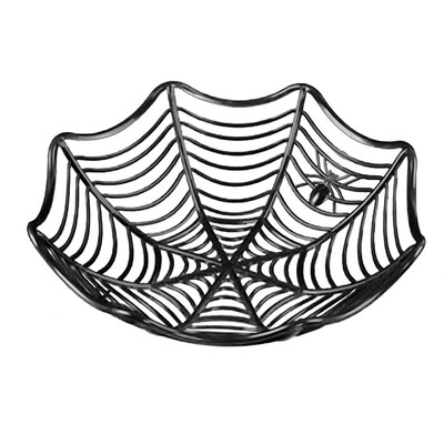 

Usable Halloween Decor Plastic Fruits Basket Spider Web Candy Basket Party Bar Snack Storage Baskets