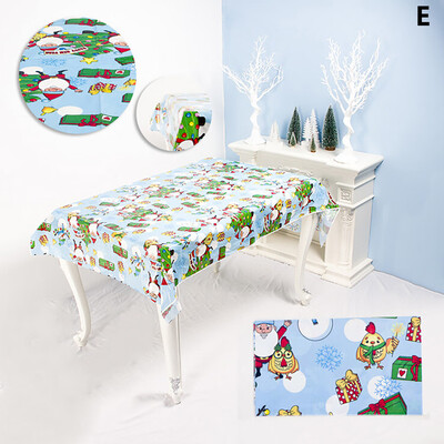 

Toponeto Disposable Tablecloth Creative PVC Christmas Print Tablecloth Table Party Decor