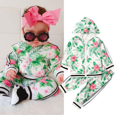 

Toddler Newborn Infant Baby Boy Hooded Outfits Checked Tops Pants Tracksuit Set