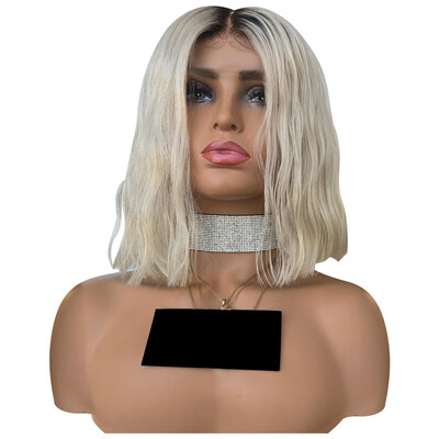 

Gobestart Curly Wave Natural Grey Party Wigs Fashion Short Lace Front Wave Synthetic Wig