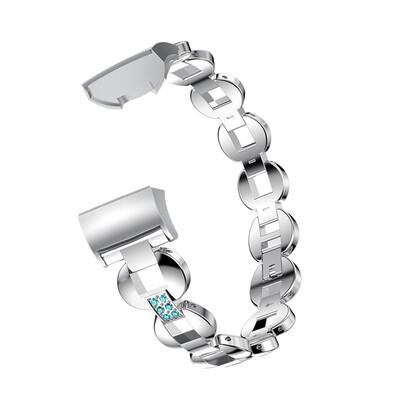 

〖Follure〗Link Metal Bracelets Replacement Adjustable Straps Crystal For Fitbit Charge 3