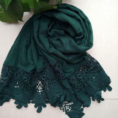 

Stylish Women Lace Flower Muslim Hijab Shawl Long Scarf Scarves Stole Wrap