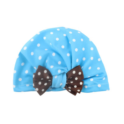 

2019 New Baby Cotton Hat For Girls Boys Newborn Dot Printed Bowknot Hats Accessories Photography Props