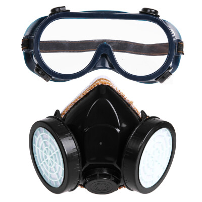 

Double Tube 2pcs Dust Mask with Eye Mask Dust MaskPVC TPR