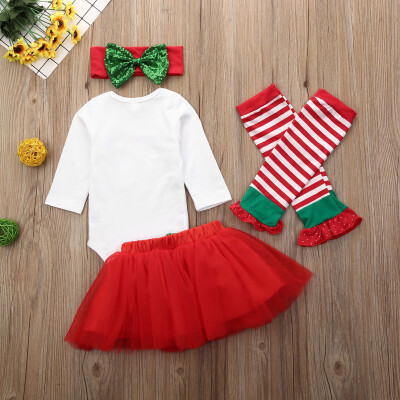 

Newborn Baby Girl Christmas Clothes MY First CHRISTMAS Romper Tutu Outfits