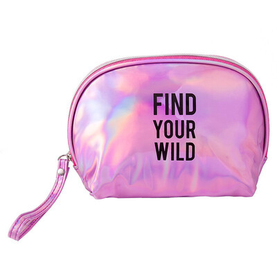 

Female toiletry bag Creative Cute Fashion Letters Pattern Decoration Storage Laser Cosmetic Makeup Pouch Pocket Handbag