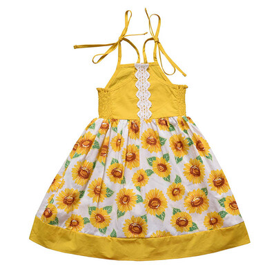 

Beach Dress Summer Casual Flower Princess Kids Dress Floral Cotton Children Girls Dress European&American Style Dress