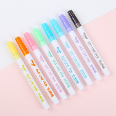 

8pcsset Highlighter Student Marker Color Fluorescent Pen Notes Review Strokes Color Marker Pen Stationery