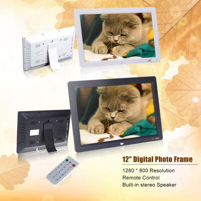 

12 HD TFT-LCD 1280 800 Full-view Digital Photo Frame Alarm Clock MP3 MP4 Movie Player with Remote Desktop