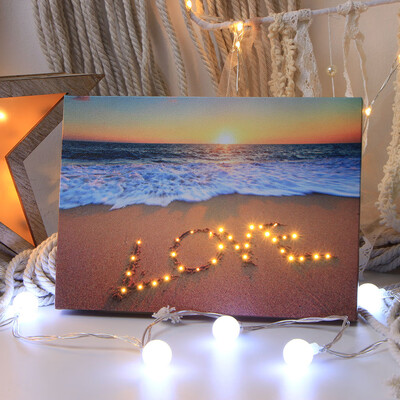 

Toponeto LED Light Night Photo Wooden Photo Frame Home Office Wedding Decoration