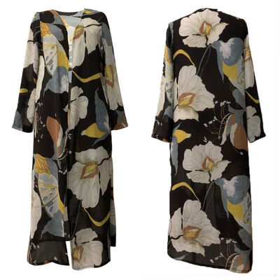 

Women Chiffon Kimono Cardigan Floral Printed Long Sleeve Blouse Summer Autumn Beach Cover Up Long Tops Boho Loose Ladies Shirts