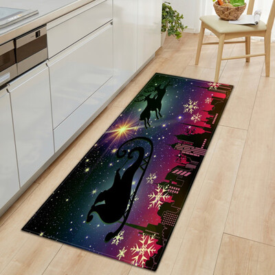 

Carpet Christmas Santa Claus Elk Cartoon Print Area Rug Soft Floor Pad Doormat For Kitchen Living Dining Dorm Room Bedroom Decor