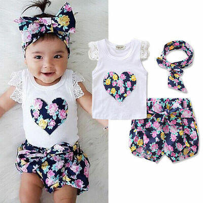 

Toddler Kids Baby Girls Outfits Clothes T-shirt TopsPantsShortsSkirt 2PCS Set