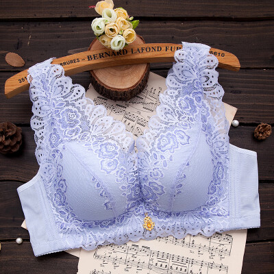 

Women Hot Solid Color Lace Embroidery Wide Shoulder Strap bra Large size Push up Bras Plus Size