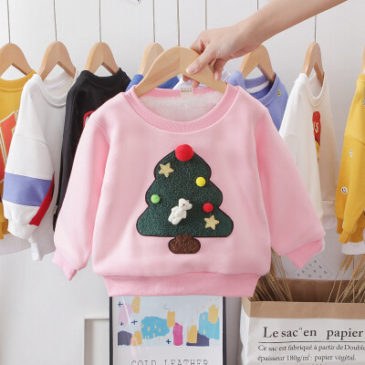 

2019 Baby Girls Boys Sweatshirts Winter Autumn Children Thicken Hoodies Warm Long Sleeve Cartoon Sweater Kids T-shirt Clothes