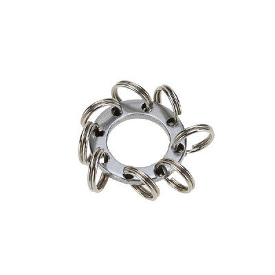 

1 Pcs 8 Hole Keychain Outdoor Multi-purpose Keychain with 8 Mini Steel Rings