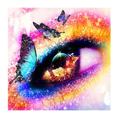 

Wall Painting Full Drill Rhinestone Cross Craft Stitch Picture Unique Big Eye DIY Art Craft