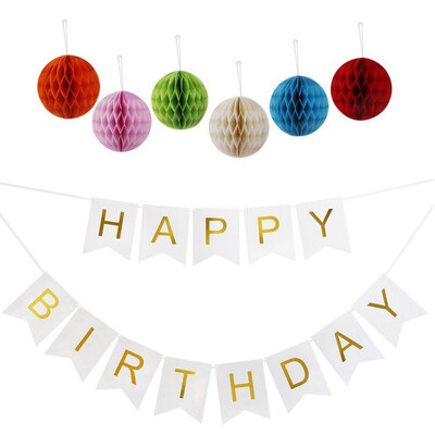 

Birthday Party Decorations Colorful Letters Pull Flowers Colorful Bee Ball Paper Handmade Craft Party Decoration