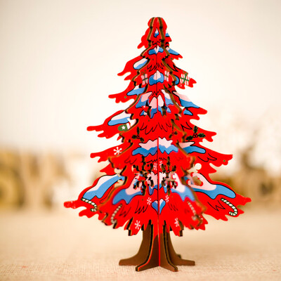 

Toponeto Wooden Christmas Tree Desktop Ornaments Merry Christmas Party Decor Painted