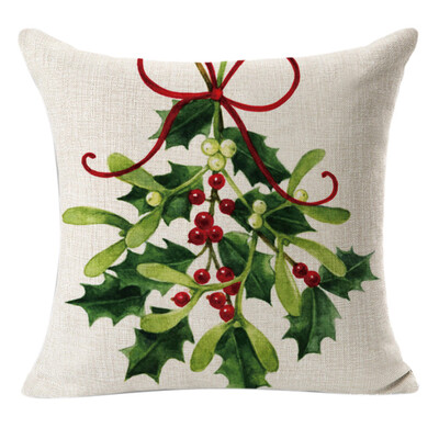 

Tailored Christmas Linen Square Throw Flax Pillow Case Decorative Cushion Pillow Cover A