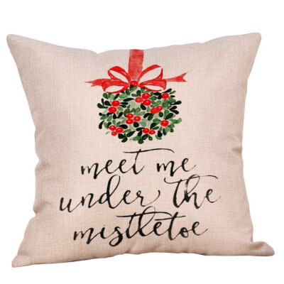 

Tailored Merry Christmas Pillow Cases Cotton Linen Sofa Cushion Cover Home Decor