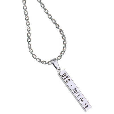 

BTS Members Name Date Pendant Necklace Fashion Jewelry Silver Alloy Chain Hot Gift for Fans