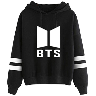 

New Fashion Fashion Printed Bts Striped Hoodies Casual Loose Unisex Long Sleeve Hooded Pullover Sweatshirts for Army Fans